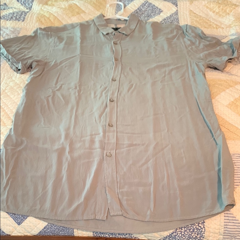 Zara Gray Casual Button Down Shirt Relaxed Fit - Picture 5 of 8
